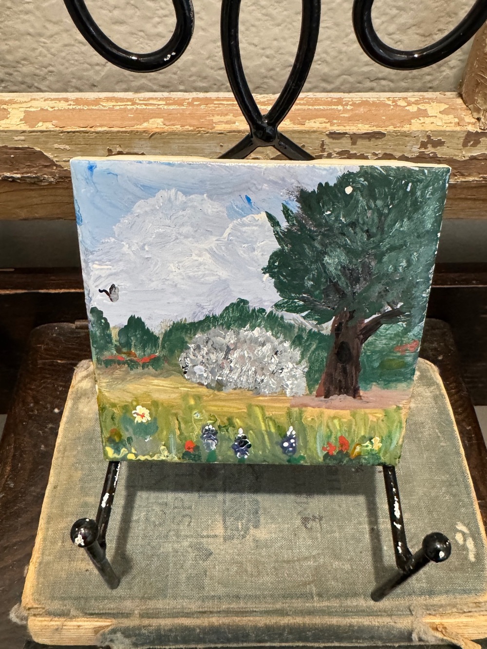 Vintage Hand-Painted Landscape tile